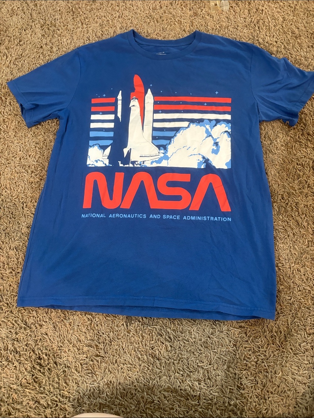 Men's NASA Logo Blue Short Sleeve Graphic Tee Size L